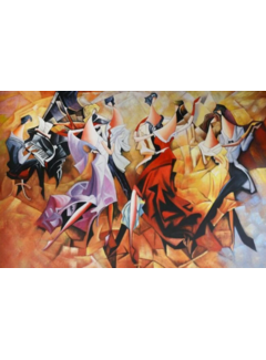 Allernieuwste.nl® Canvas Schilderij Dansers op de Dansvloer - 70 x 100 cm