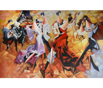 Allernieuwste.nl® Canvas Schilderij Dansers op de Dansvloer - 70 x 100 cm