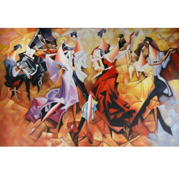 Allernieuwste.nl® Canvas Schilderij Dansers op de Dansvloer - 70 x 100 cm