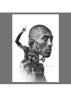 Allernieuwste.nl® Canvas Schilderij Kobe Bryant Tribute 2 - 50 x 75 cm