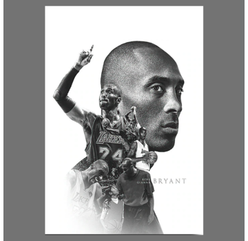 Allernieuwste.nl® Canvas Schilderij Kobe Bryant Tribute 2 - 50 x 75 cm