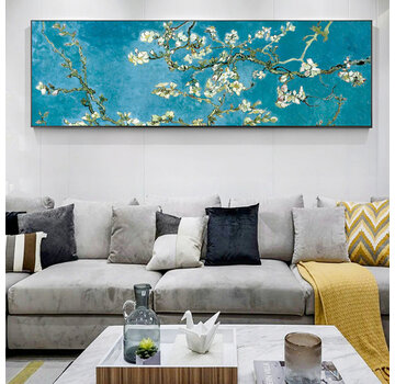 Allernieuwste.nl® Canvas Schilderij Vincent Van Gogh: Almond Blossom - 50 x 100 cm