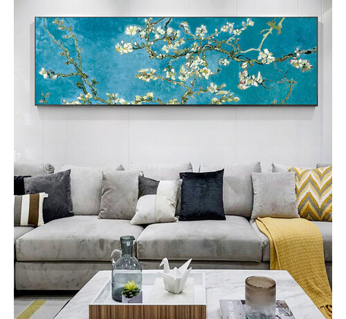 Allernieuwste.nl® Allernieuwste.nl® Canvas Schilderij Vincent Van Gogh: Almond Blossom  - Kleur - 50 x 100 cm