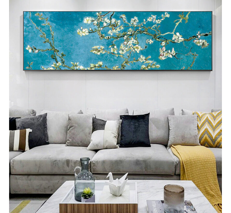 Allernieuwste.nl® Canvas Schilderij Vincent Van Gogh: Almond Blossom  - Kleur - 50 x 100 cm