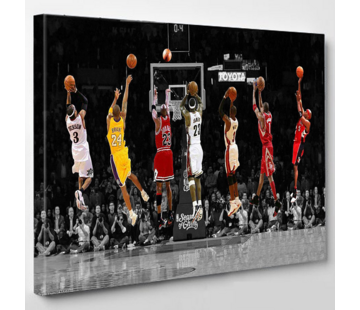 Allernieuwste.nl® Canvas Schilderij Basketbal Wereld Toppers - 70 x 100 cm