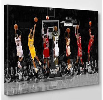 Allernieuwste.nl® Canvas Schilderij Basketbal Wereld Toppers - 70 x 100 cm