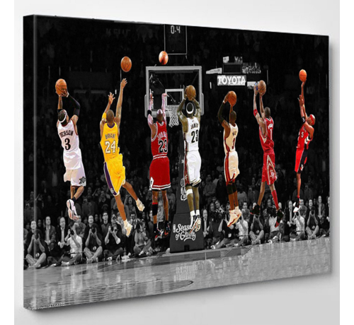 Allernieuwste.nl® Allernieuwste.nl® Canvas Schilderij Basketbal Wereld Toppers - NBA Sport Stars Poster - kleur - 70 x 100 cm