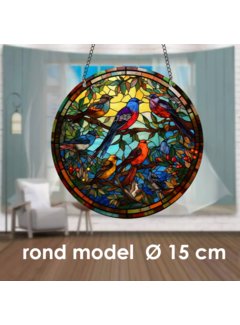 Allernieuwste.nl® Ronde Raamhanger Raamdecoratie Kolibries met ketting - 15 cm