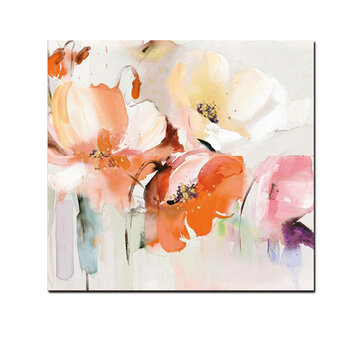 Allernieuwste.nl® Canvas Schilderij Minimalistische Bloemen 2 - 50 x 50