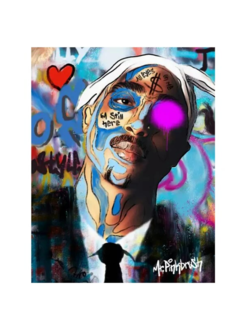 Allernieuwste.nl® Canvas Schilderij Tupac Shakur All Eyes on Me - 50 x 70 cm