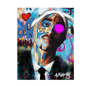 Allernieuwste.nl® Canvas Schilderij Tupac Shakur All Eyes on Me - 50 x 70 cm