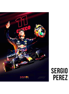 Allernieuwste.nl® Canvas Schilderij Sergio "Checo" Pérez F1 Coureur Formule 1 Red Bull Racing  - 50 x 70 cm