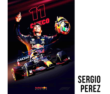 Allernieuwste.nl® Canvas Schilderij Sergio "Checo" Pérez F1 Coureur Formule 1 Red Bull Racing  - 50 x 70 cm