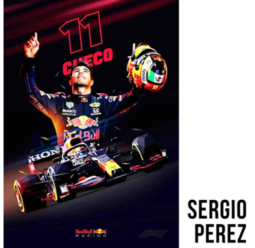 Allernieuwste.nl® Canvas Schilderij Sergio "Checo" Pérez F1 Coureur Formule 1 Red Bull Racing  - 50 x 70 cm