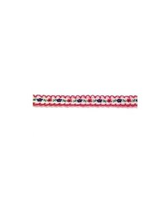 Allernieuwste.nl® 19,5meter - SIERBAND BLOEM PATROON 1,2cm breed - ROOD/WIT -  versieren - knutselen - knutselwerk - naaien - lint - stof - applicatie - afwerkband - home deco