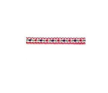 Allernieuwste.nl® 19,5meter - SIERBAND BLOEM PATROON 1,2cm breed - ROOD/WIT -  versieren - knutselen - knutselwerk - naaien - lint - stof - applicatie - afwerkband - home deco