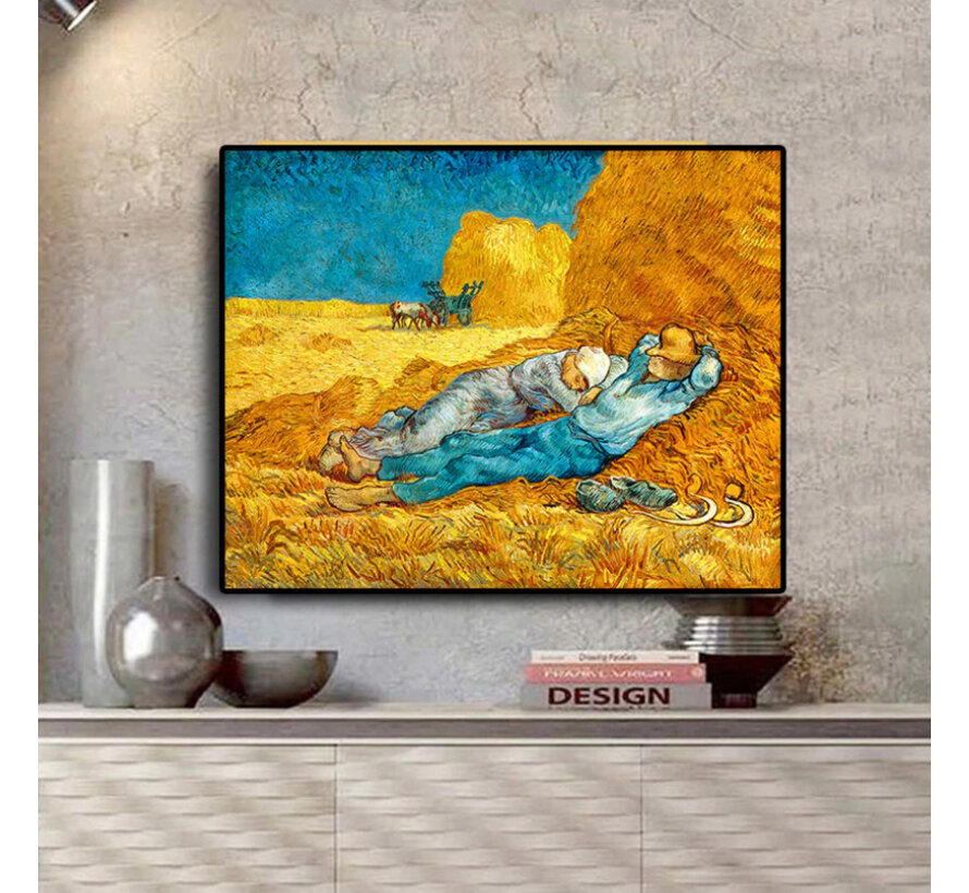 Allernieuwste.nl® Canvas Schilderij Vincent Van Gogh: RUST VAN HET WERK  - Kunst aan je Muur - Kleur - 50 x 70 cm