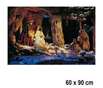 Allernieuwste.nl® Canvas Schilderij Geboorte van Jezus - 60 x 90 cm