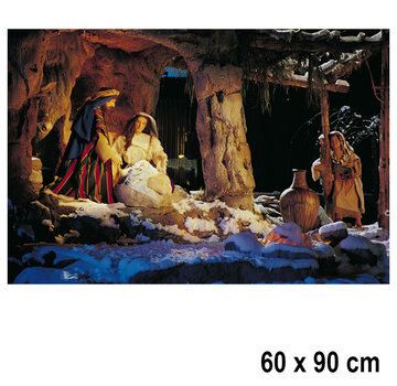Allernieuwste.nl® Canvas Schilderij Geboorte van Jezus - 60 x 90 cm