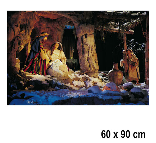 Allernieuwste.nl® Allernieuwste.nl® Canvas Schilderij Geboorte van Jezus - Kunst aan je Muur - Kleur - 60 x 90 cm