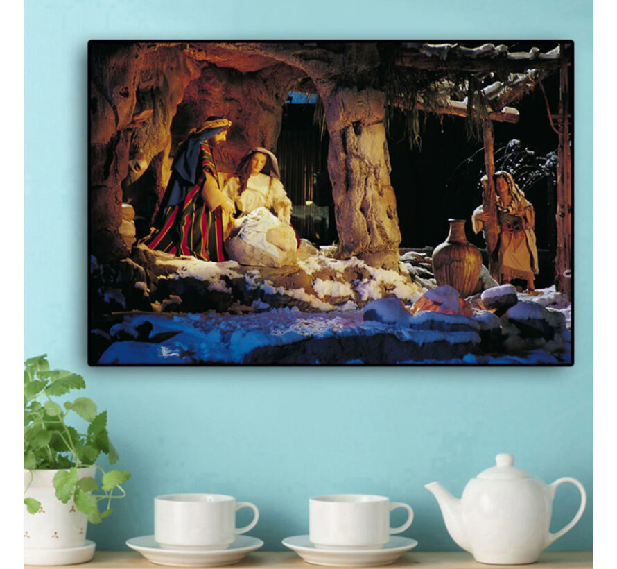 Allernieuwste.nl® Canvas Schilderij Geboorte van Jezus - Kunst aan je Muur - Kleur - 60 x 90 cm