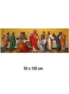 Allernieuwste.nl® Canvas Schilderij Jezus and zijn 12 Discipelen - 50 x 150 cm