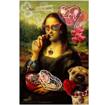 Allernieuwste.nl® Canvas Schilderij Sexy Mona Lisa Art - 60 x 90 cm