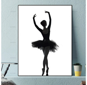 Allernieuwste.nl® Canvas Schilderij BALLERINA - 50 x 70 cm