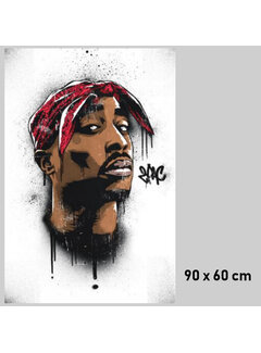 Allernieuwste.nl® Canvas Schilderij Rapper TUPAC SHAKUR - 50 x 70 cm