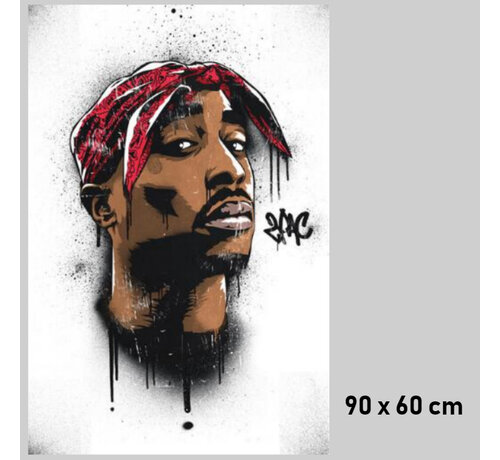 Allernieuwste.nl® Allernieuwste.nl® Canvas Schilderij * Rapper TUPAC SHAKUR - 2PAC * - Moderne Kunst aan je Muur - Modern Art - Kleur - 50 x 70 cm - Copy