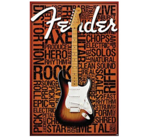 Allernieuwste.nl® Allernieuwste.nl® Canvas Schilderij Fender Stratocaster Gitaar - Woonkamer - Muziek - Poster - 50 x 70 cm - Kleur