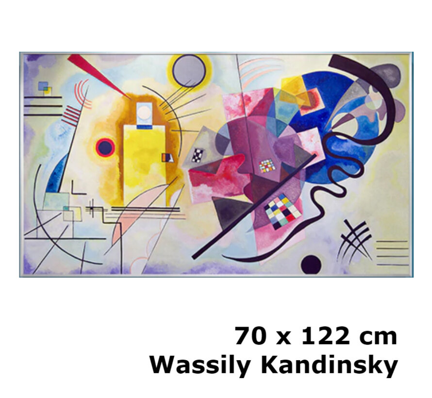 Allernieuwste.nl® Canvas Schilderij * Wassily Kandinsky YELLOW RED AND BLUE * - Moderne Kunst aan je Muur - Grote Replica - Kleur - 75 x 120 cm