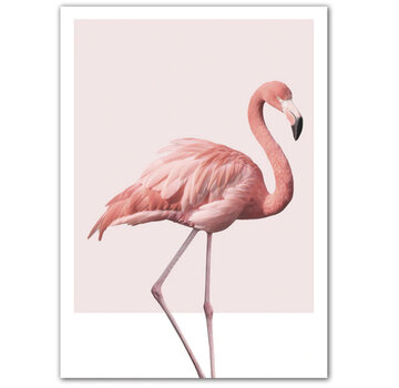 Allernieuwste.nl® Canvas Schilderij Grote Roze Flamingo - 60 X 80 cm