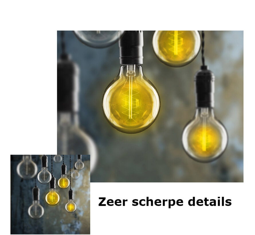 Allernieuwste.nl® Canvas Schilderij * LAMPEN Compositie Geel * - Minimalistische Kunst - Kleur - 70 x 70 cm