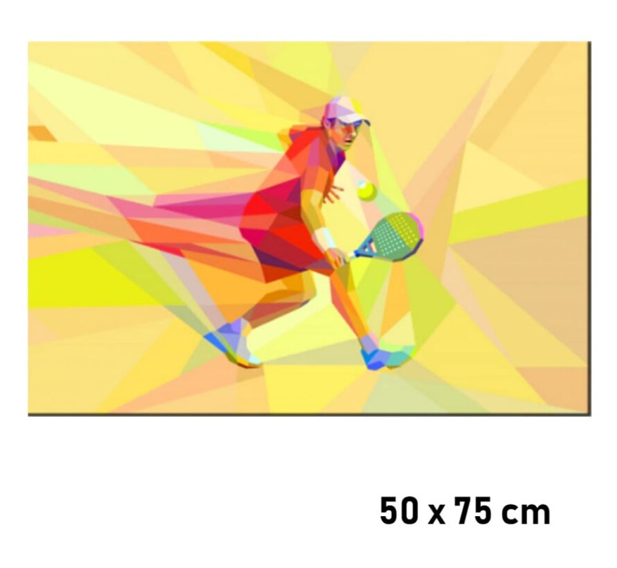 Allernieuwste.nl® Canvas Schilderij * Tennisser in Actie #4 * - Kunst aan je Muur - Modern - Kleur - 50 x 75 cm