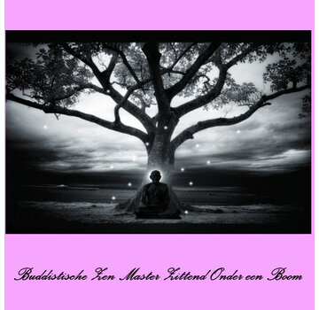 Allernieuwste.nl® Canvas Schilderij Buddistische Zen Master Zittend Onder een Boom - 50 x 75 cm