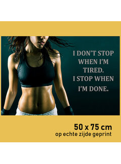 Allernieuwste.nl® Canvas Schilderij Bodybuiling Fitness Gym Work-Out Motivatie - 50 x 75 cm