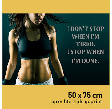 Allernieuwste.nl® Canvas Schilderij Bodybuiling Fitness Gym Work-Out Motivatie - 50 x 75 cm