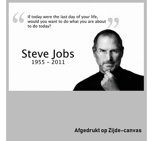 Allernieuwste.nl® Allernieuwste.nl® Canvas Schilderij * Steve Jobs Motivatie * - Kunst aan je Muur - Realistisch - Zwart/Wit - 30 x 45 cm