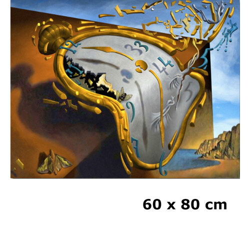 Allernieuwste.nl® Allernieuwste.nl® Canvas Schilderij *  Salvador Dali Les Montres Molles - Melting Watch  * - Kunst aan je Muur - Kleur - 60 x 80 cm