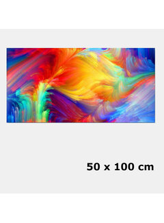 Allernieuwste.nl® Canvas Schilderij Veelkleurig Modern Abstract - 50 x 100 cm