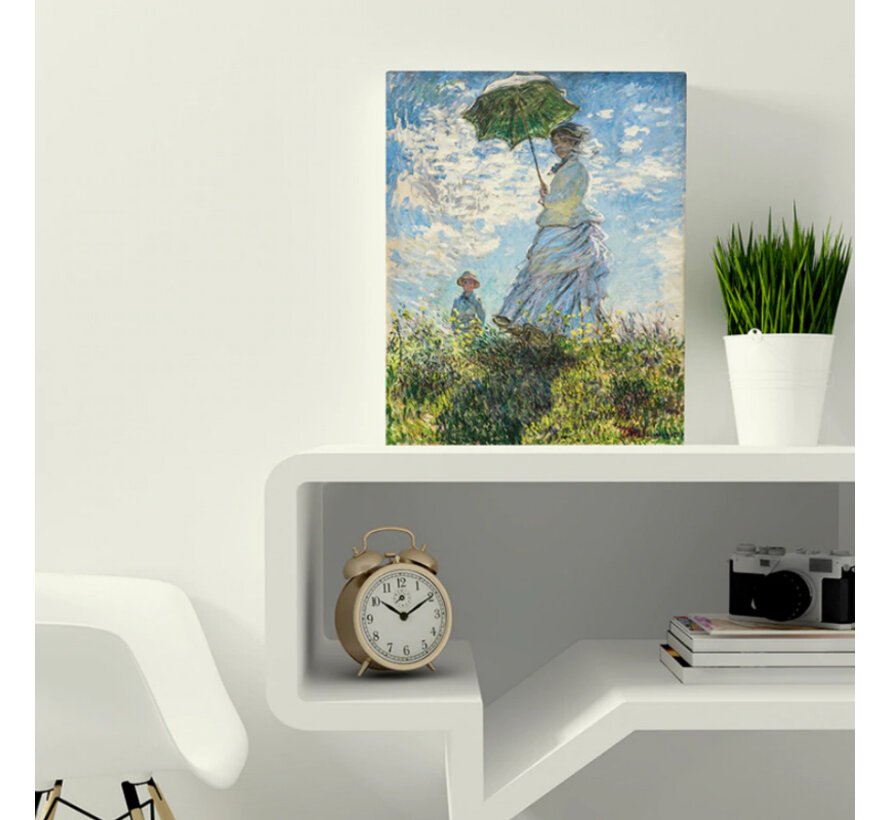 Allernieuwste.nl® Canvas Schilderij * CLAUDE MONET: Madame Monet and her Son * - Kunst aan je Muur - Impressionisme - Kleur - 50 x 60 cm