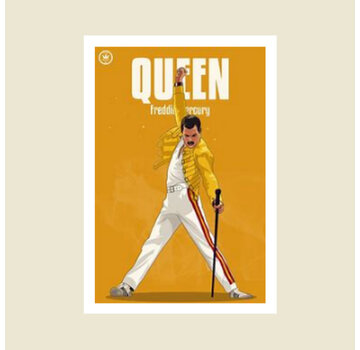 Allernieuwste.nl® Canvas Schilderij Freddie Mercury QUEEN - 50 x 70 cm