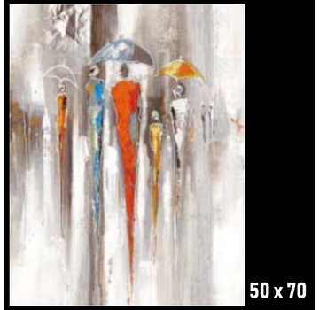 Allernieuwste.nl® Canvas Schilderij Abstracte Sfeer in de Regen - 50 x 70 cm