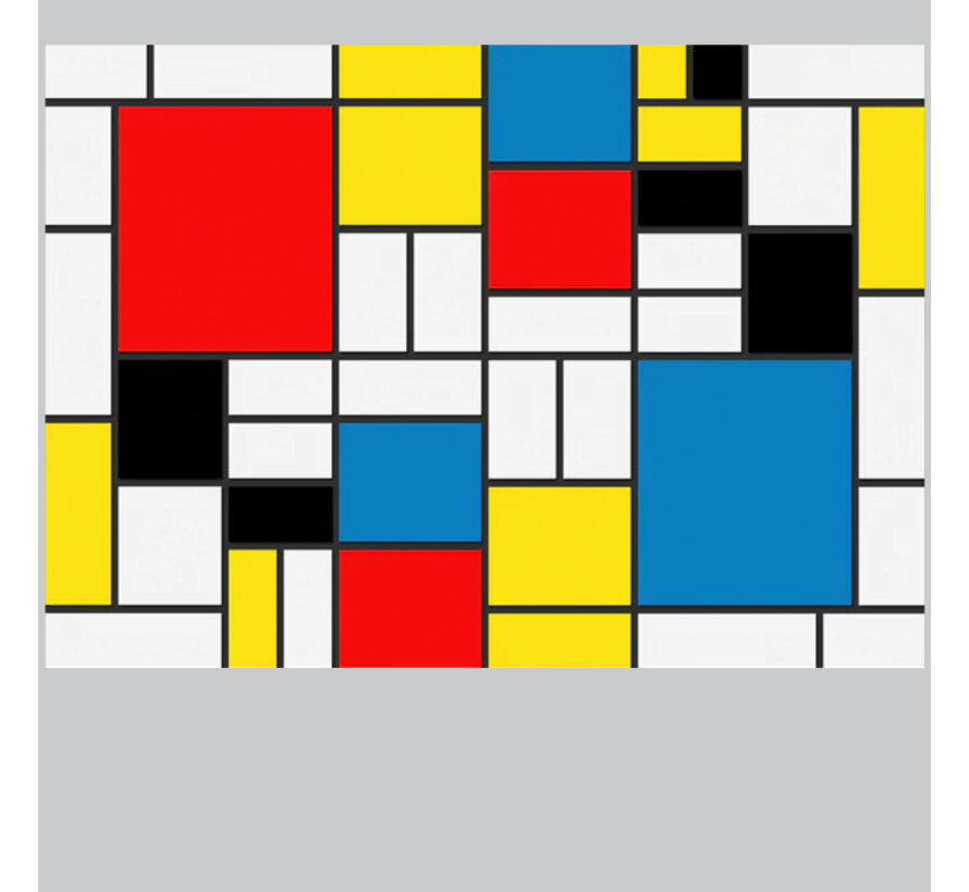 Allernieuwste.nl® Canvas Schilderij * Pieter Cornelis Mondriaan De Stijl * - Kunst aan je Muur - Kleur - abstract kubisme - 50 x 75 cm