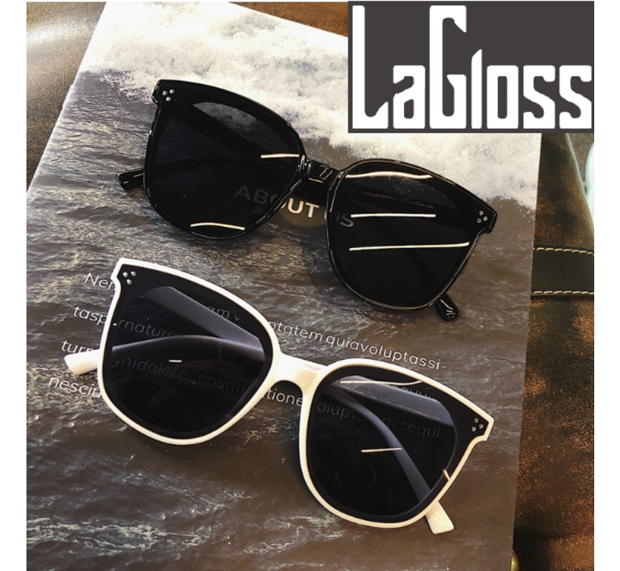 Lagloss® RETRO Zwarte Dames Zonnebril Trend 2022- Zwart montuur- Lenskleur Zwart - Gepolariseerd