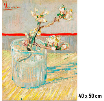 Allernieuwste.nl® Canvas Schilderij Vincent Van Gogh: Takje van Bloeiende Amandel - 40 x 50 cm