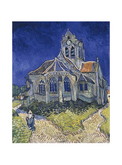 Allernieuwste.nl® Canvas Schilderij Vincent Van Gogh: Kerk in Auvers-sur-Oise - 50 x 60 cm