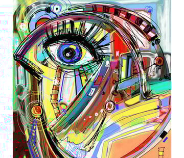 Allernieuwste.nl® Canvas Schilderij Surrealisme van Franz Kafka - 60 x 60 cm