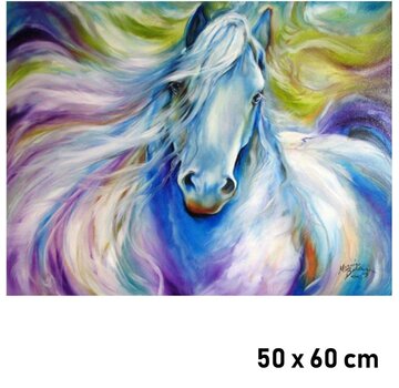 Allernieuwste.nl® Canvas Schilderij Kleurrijk Paard - 50 x 60 cm